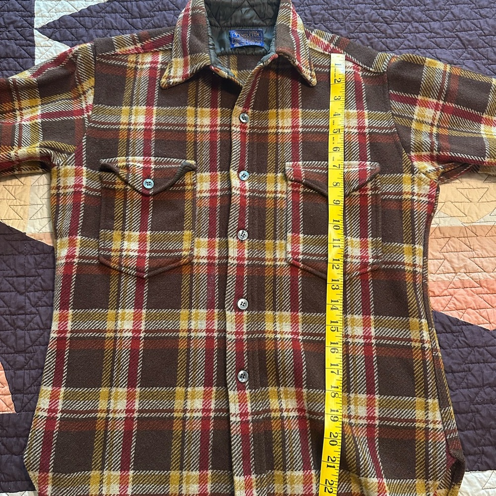 Pendleton Wool Plaid Jacket - Brown, Red, Yellow - image 4